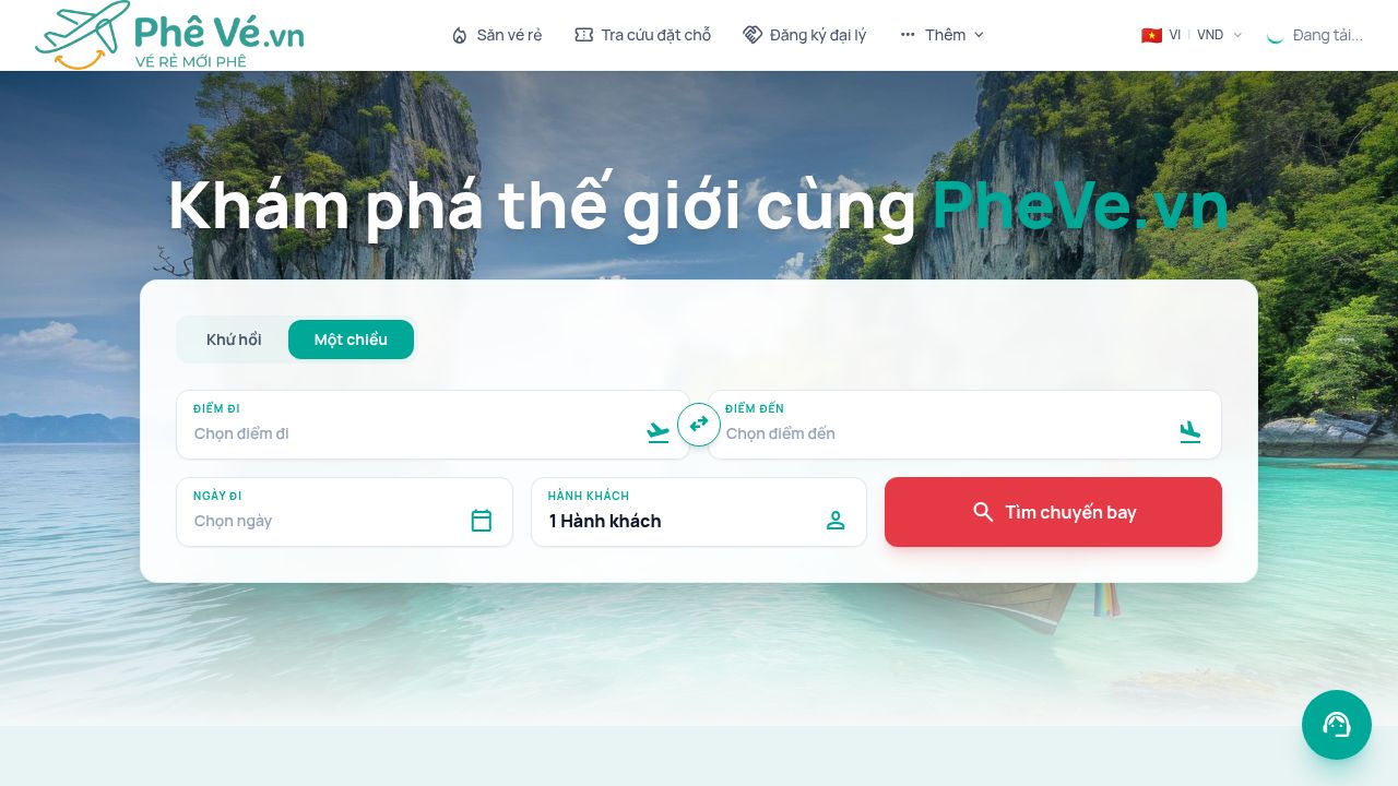Form tìm kiếm chuyến bay trên HereWeGo